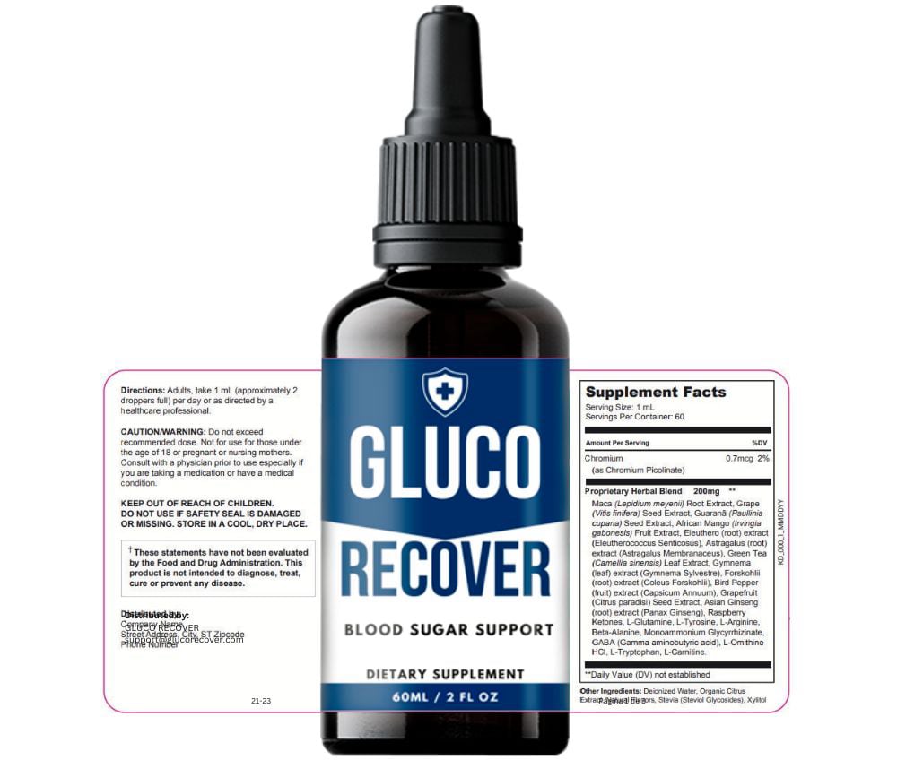 Gluco Recover label 